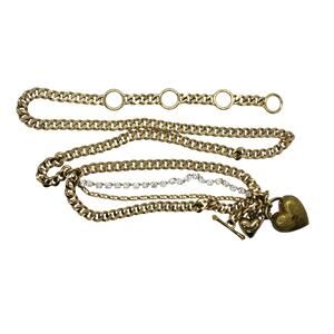 Y2K Juicy Couture Heart Lock Gold Rhinestone Chain Charm Belt/Necklace Works!